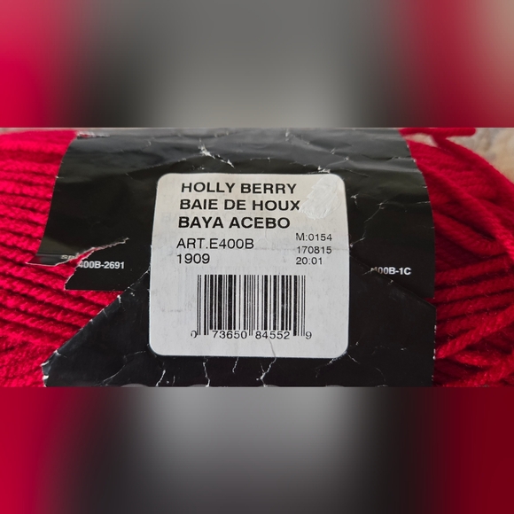 Red Heart Love Yarn- Purple, Bluebell, Violet & Holly Berry Red - Picture 7 of 7